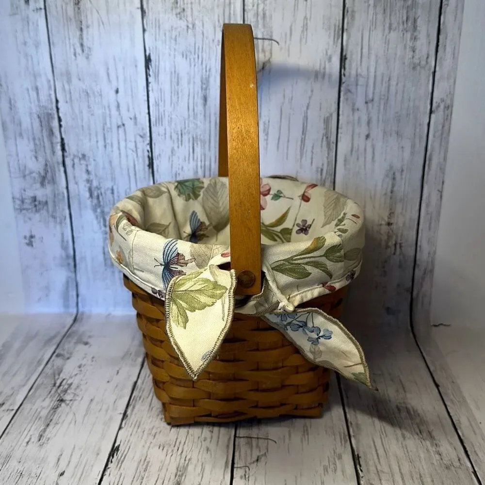 Longaberger 2000 Classic Basket‎ Combo 7” Diameter Swing Handle Liner